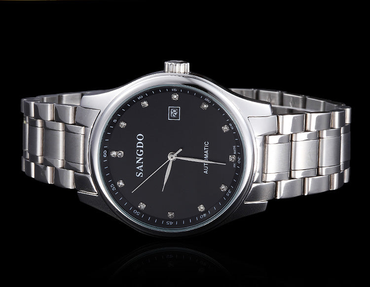 Simple Style Mechanical Watch Stainless Steel Waterproof Watch