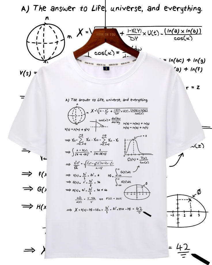 Geometric formula Printed casual T-shirt