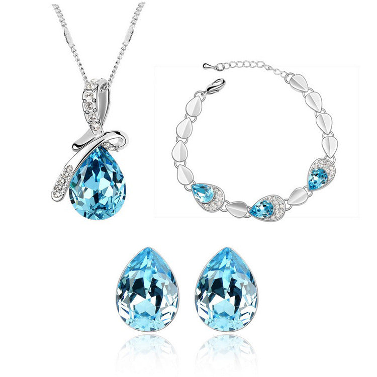 Creative Alloy Jewelry Set Necklace Ear Pin Bracelet