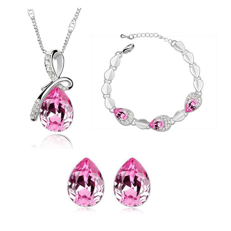 Creative Alloy Jewelry Set Necklace Ear Pin Bracelet