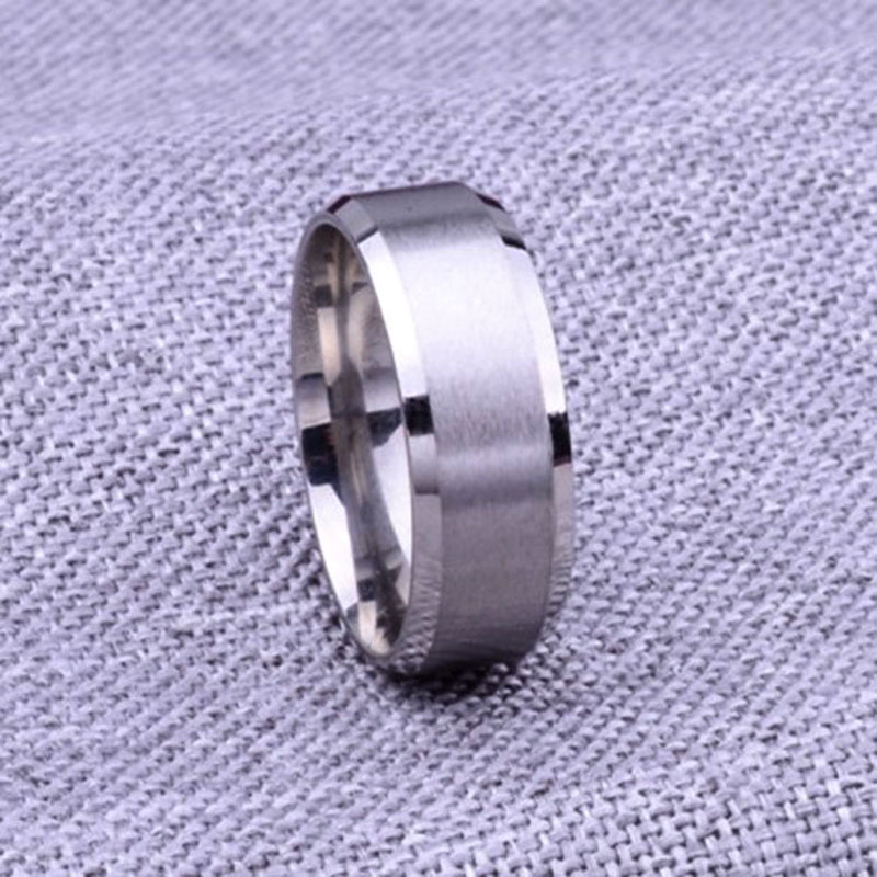 Simple Ring Frosted Couple Ring Personality Stainless Steel Ring