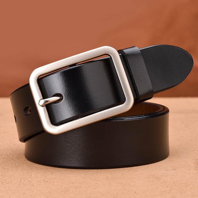 Leather belt buckle belt