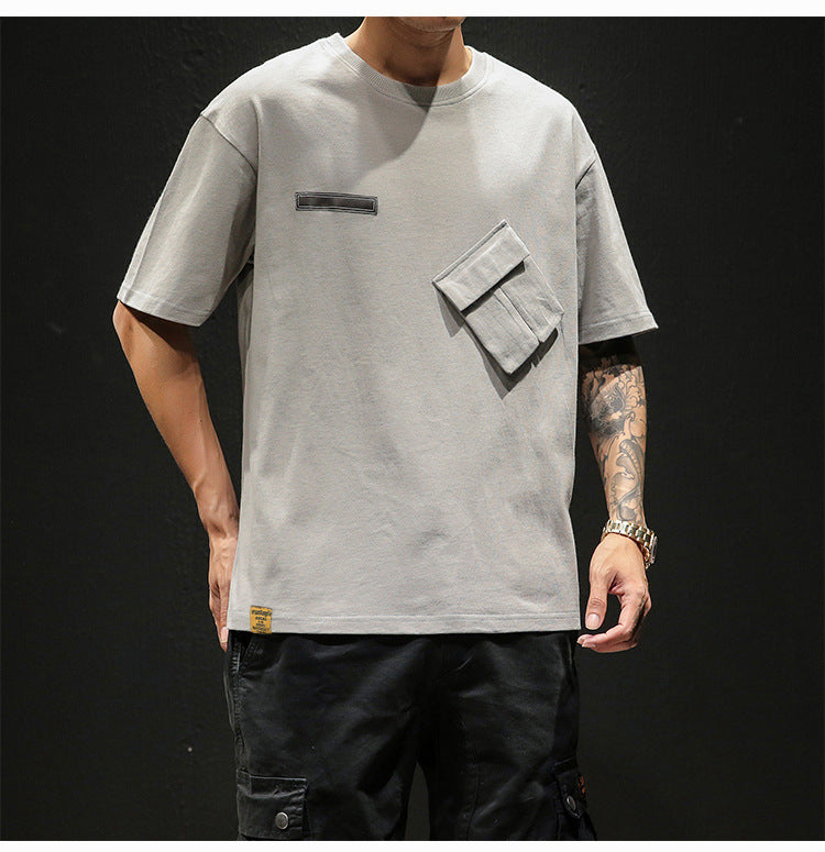 Solid color short sleeve T-shirt