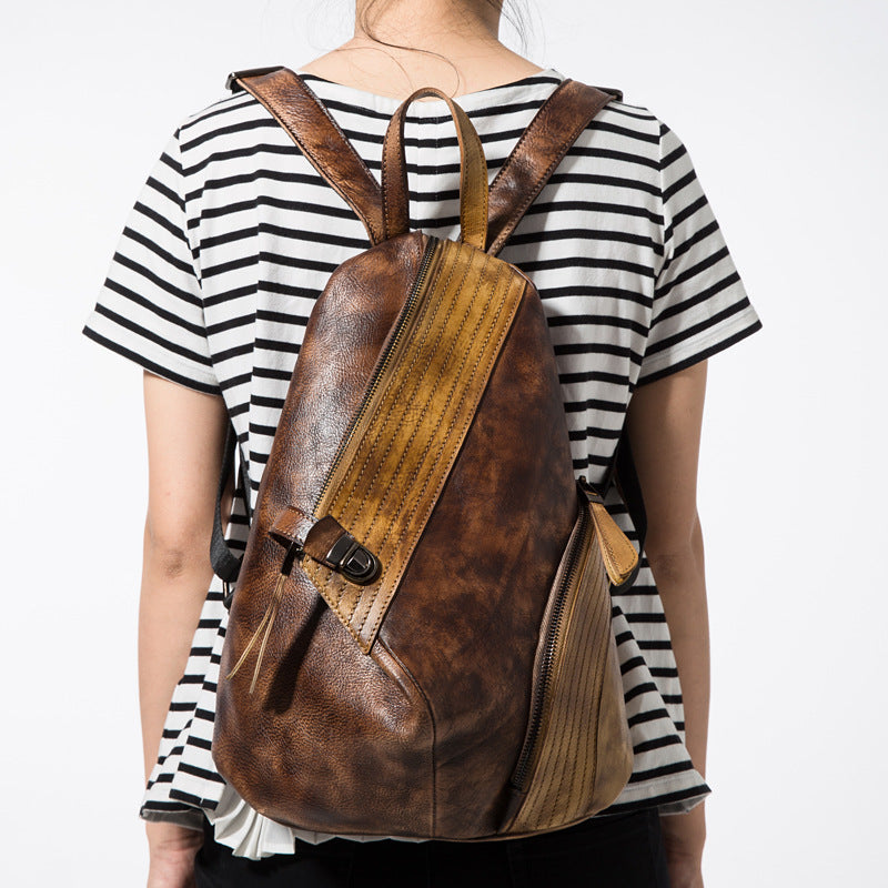 Cowhide women's backpack