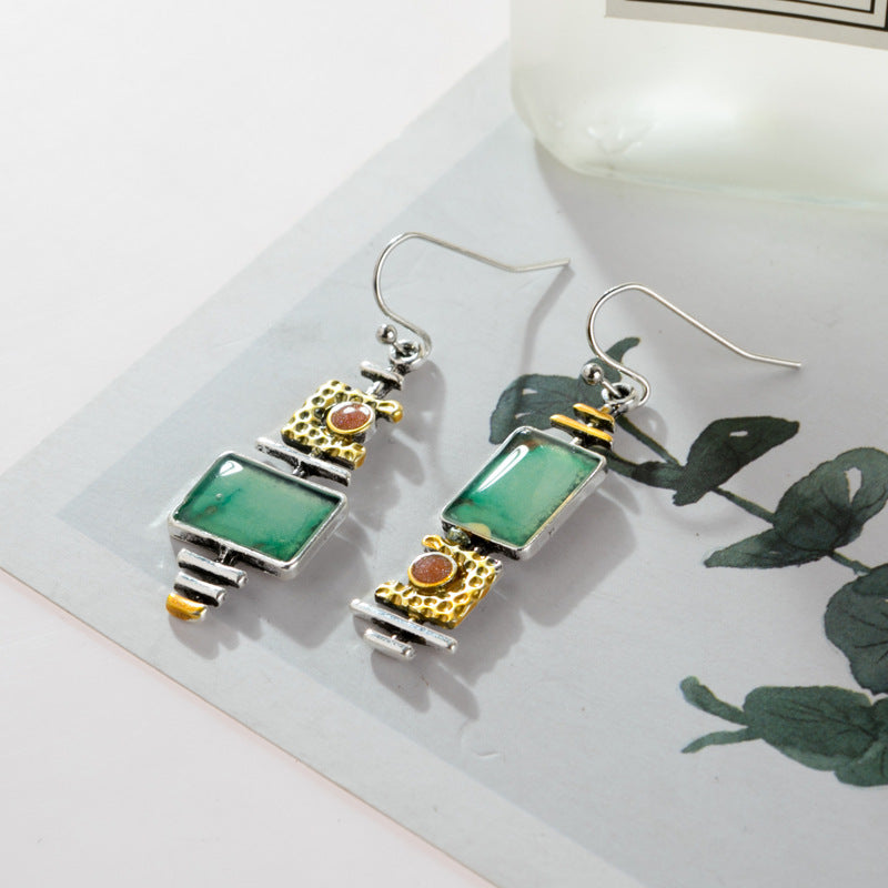 Turquoise Dichroic Earrings