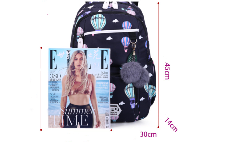 Girls leisure backpack student Geometric backpack