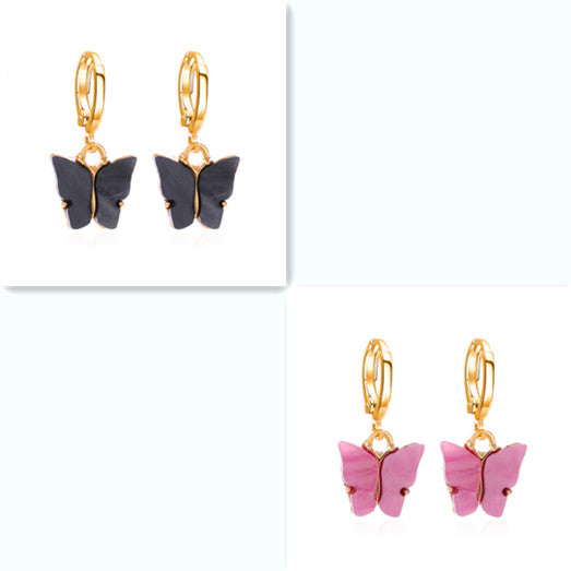 Women's Fashion Colorful Acrylic Butterfly Earrings