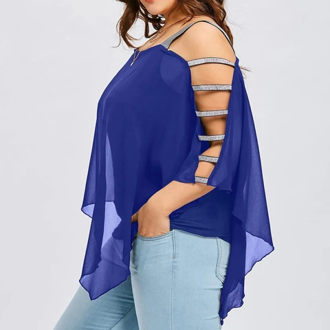 Chiffon stitching metal strap shawl type