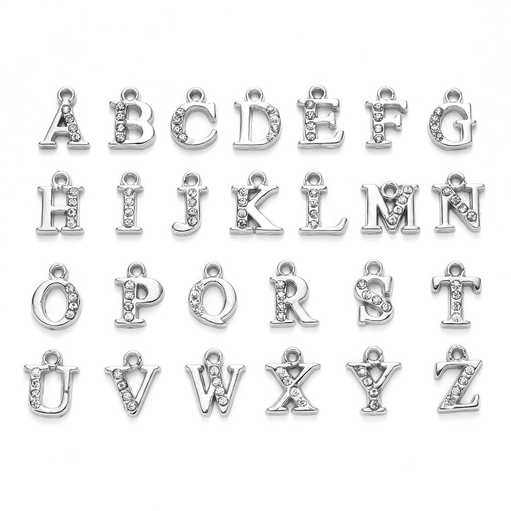 New Product Alloy Diamond-studded 26 Letter Pendant