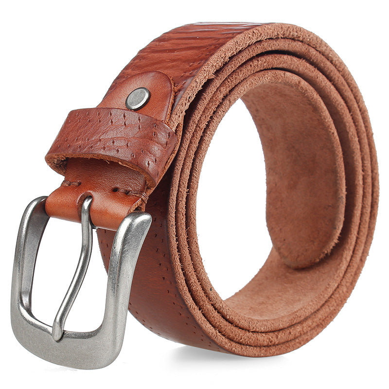 Men's And Women's High-quality Vegetable Tanned Top Layer Cowhide Alloy Pin Buckle Belt