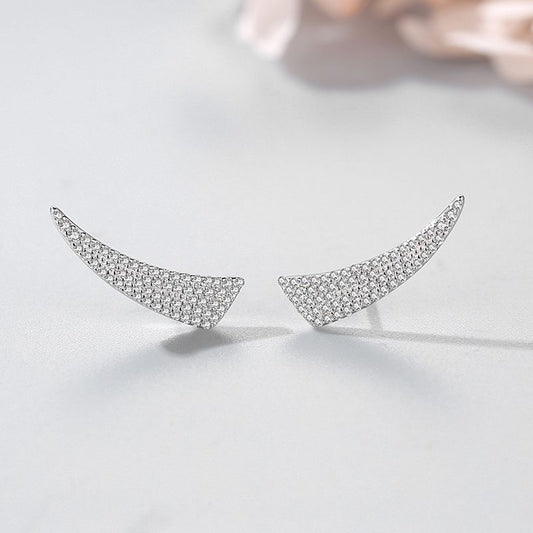 S925 Silver Angel Wings Full Diamond Earrings