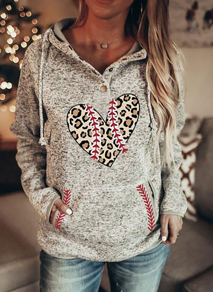 Foreign Trade Autumn And Winter Printing Raglan Round Neck