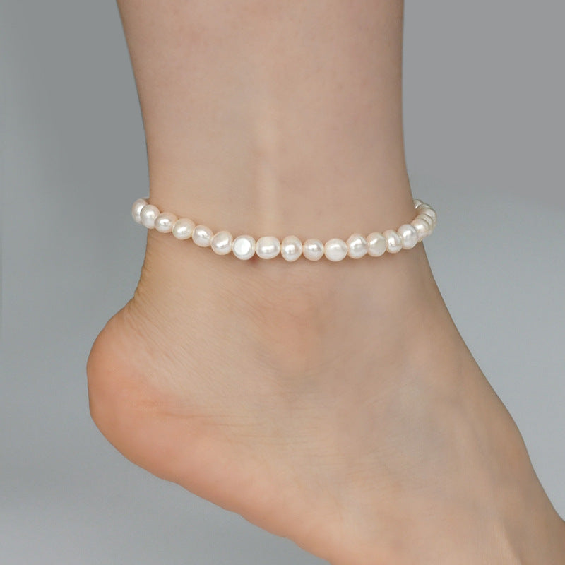 Freshwater Pearl Anklet With Single Temperament