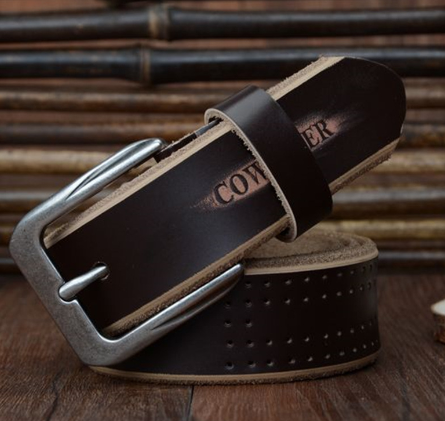 Men's leather belt