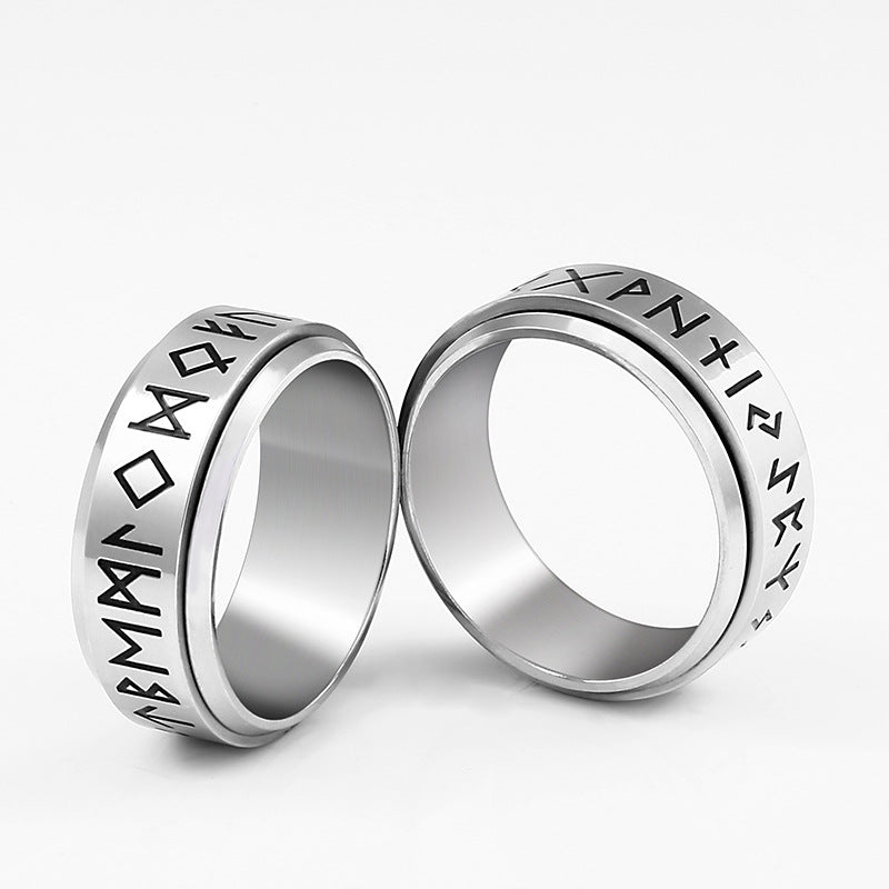 Korean Fashion Titanium Steel Rotatable Ring