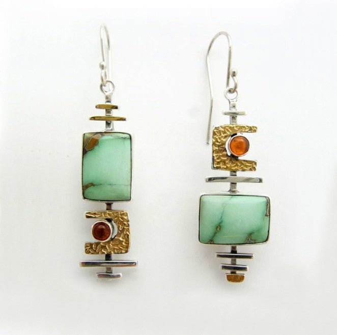 Turquoise Dichroic Earrings