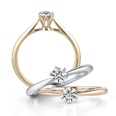 Diamond-encrusted simulation diamond ring Gold-colored rose gold wedding diamond female ring