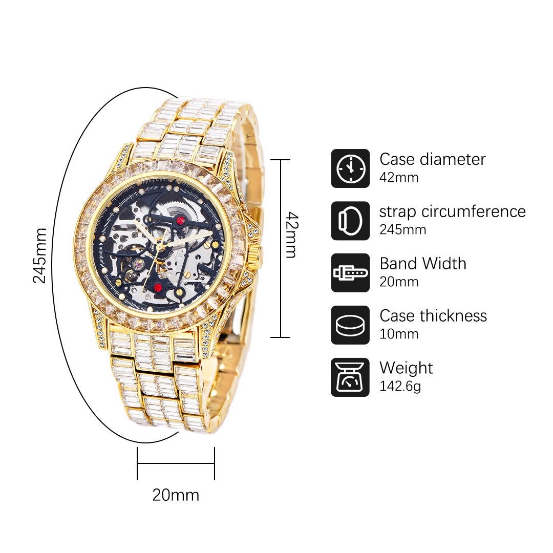 Full Bore Automatic Hollow Mechanical Men's Watch