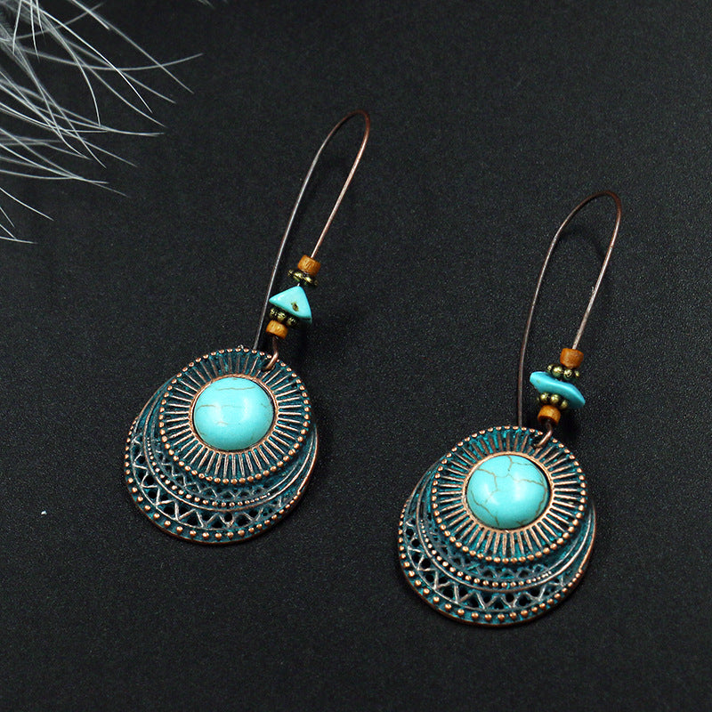 Fashion Round Alloy Earrings Female Creative