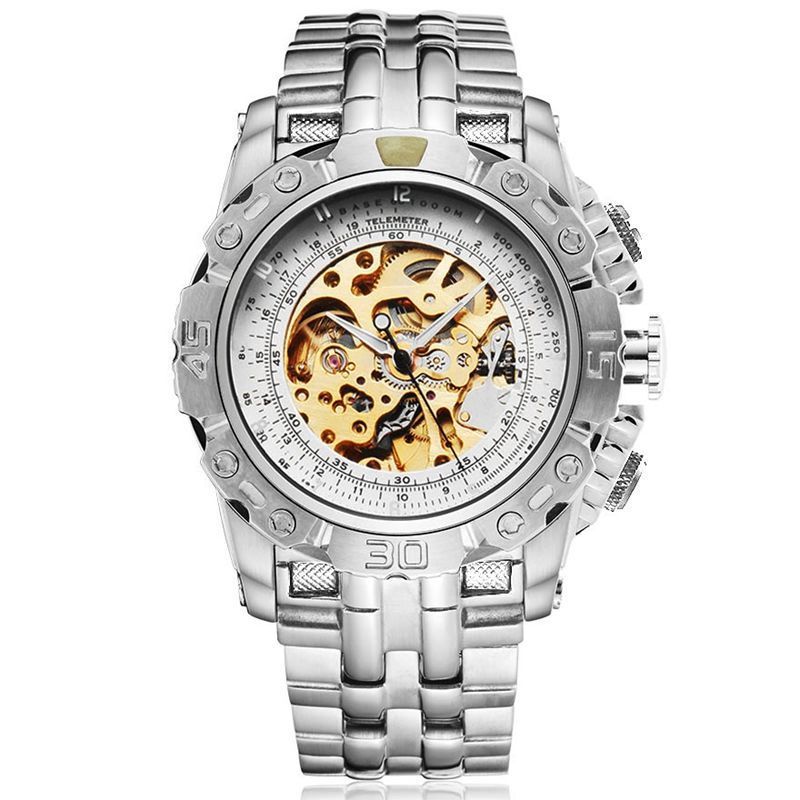 All-steel belt hollow mechanical watch watch