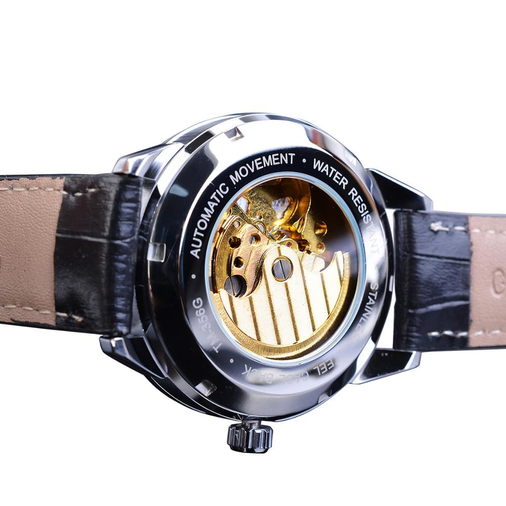 Men's casual hollow mechanical watch