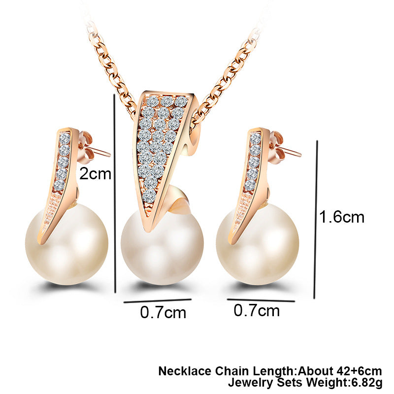 2-piece faux pearl necklace set