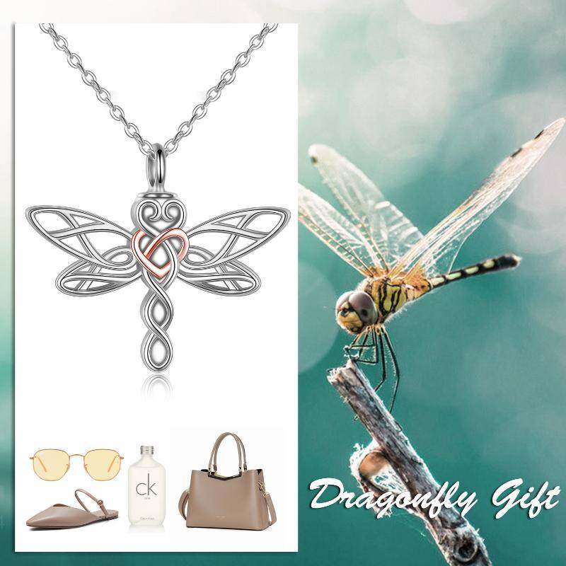 Dargonfly Urn Necklace for Ashes for Women Sterling Silver Dragonfly PendantCremation Necklace Celtic Knot Irish Jewelery