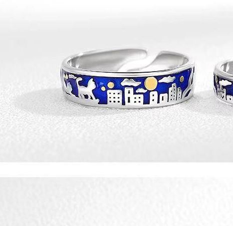 A Pair Of Niche Original Design Couple Rings