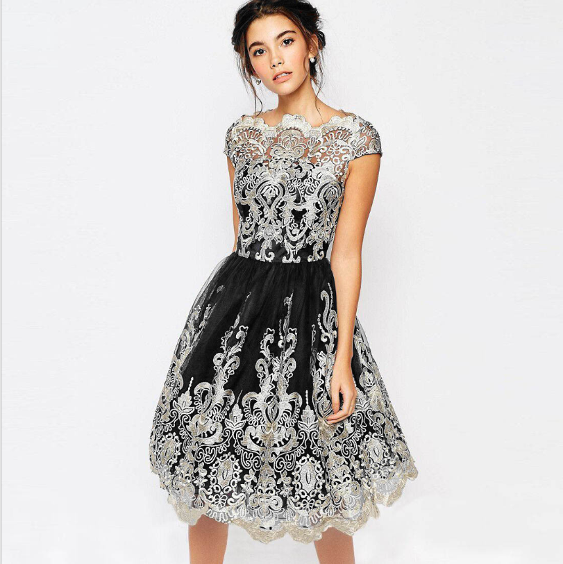 Lace patchwork dress