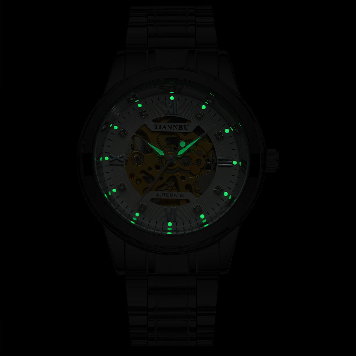 Luminous automatic mechanical men's watch