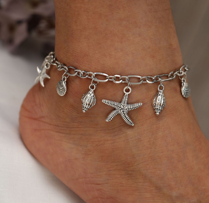 Boho Wave Turtle Pendant Anklet Bracelets for Women, Shell Anklet Bracelets, Leg Bohemian Foot Ocean Jewelry