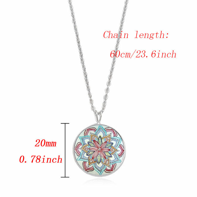 Mandala Flower Time Gemstone Necklace