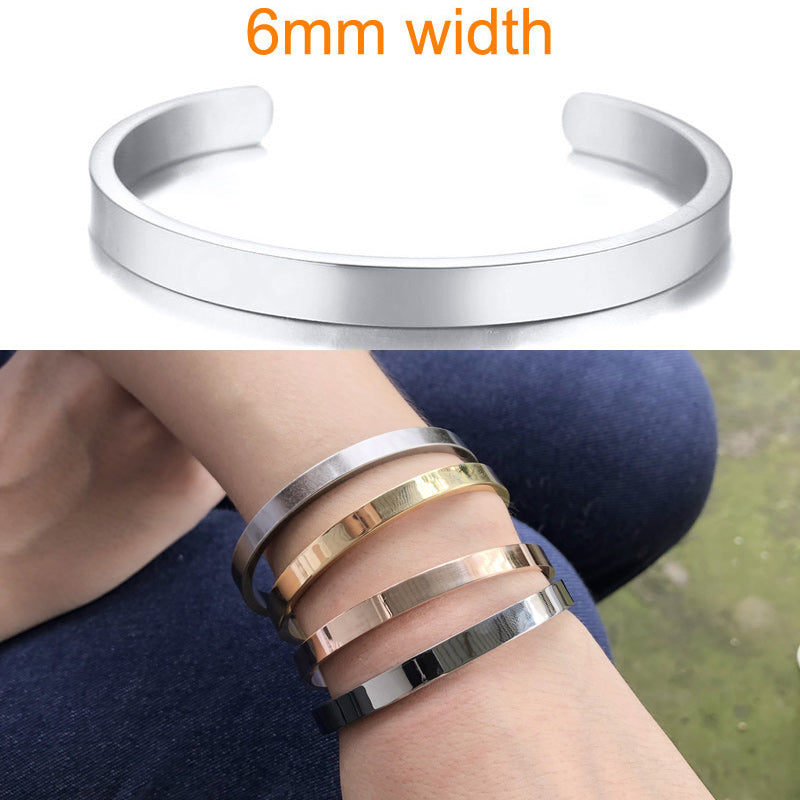 4MM C-shaped ladies bracelet with lettering