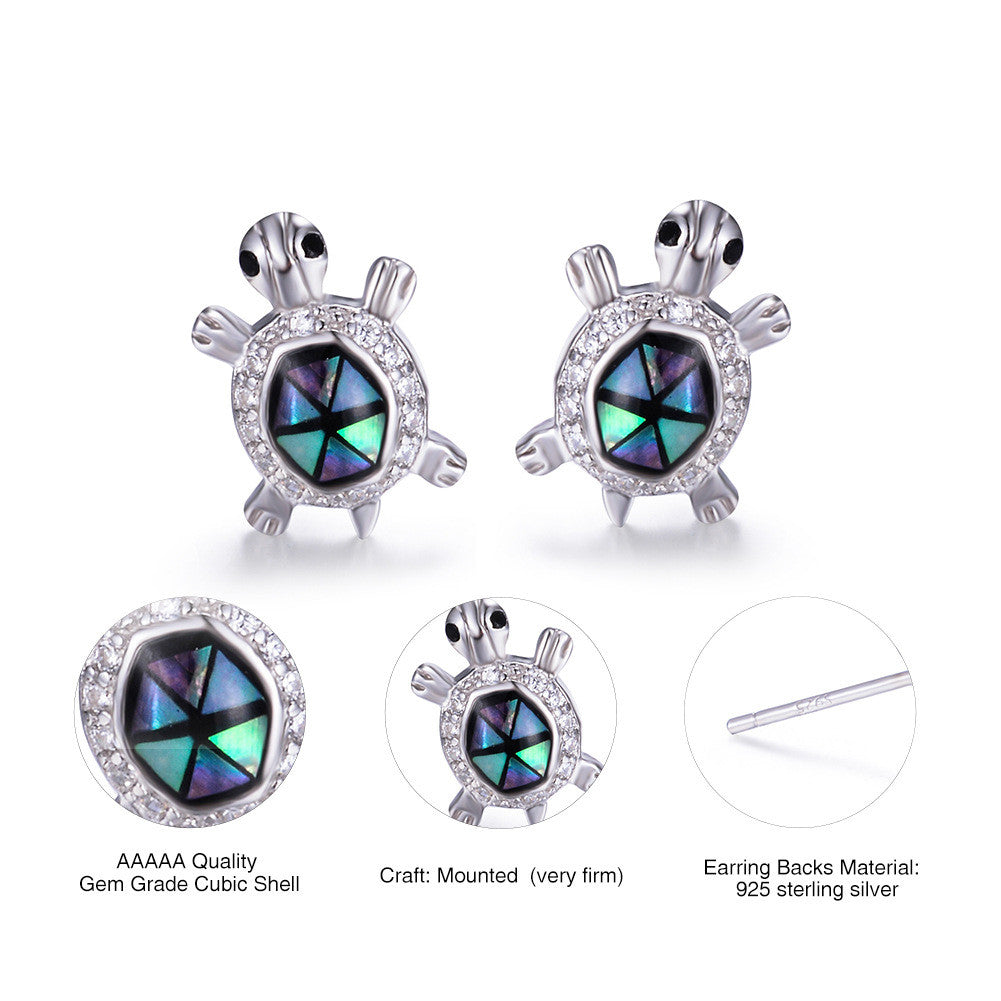 Colorful square turtle earrings