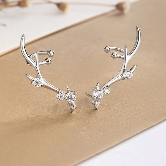 TDeer crown earrings female sterling silver