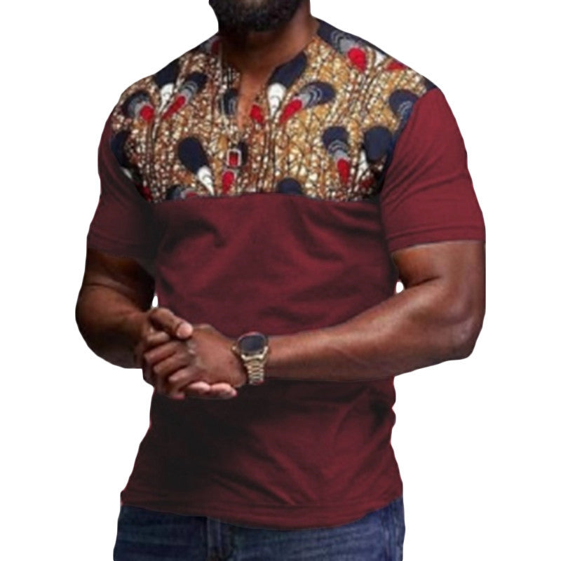 Men's casual T-shirt short sleeve printing