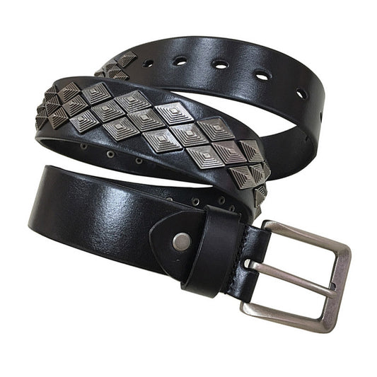 Rivet Alloy Leather Belt For Men And Women