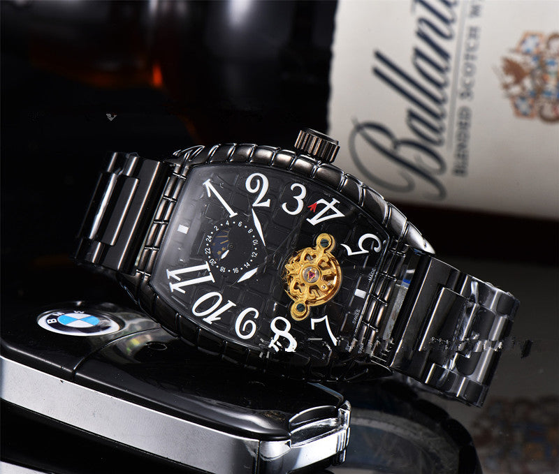 Wooden barrel mechanical watch