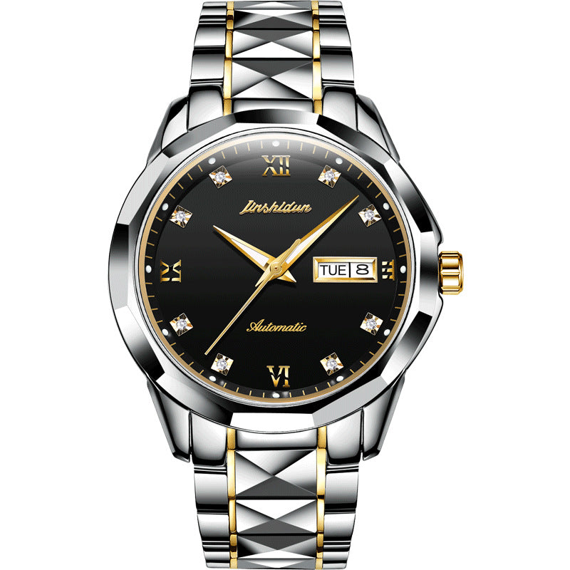 Tungsten steel waterproof mechanical watch