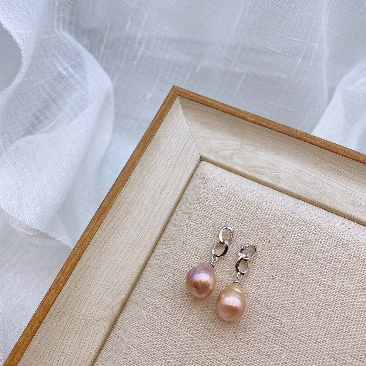 DIY Original Design Baroque Pearl 925 Silver Stud Earrings