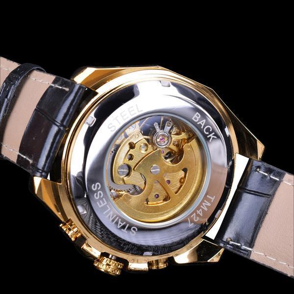 European And American Style Men's Automatic Mechanical Watch Creative Hollow Belt Mechanical Watch