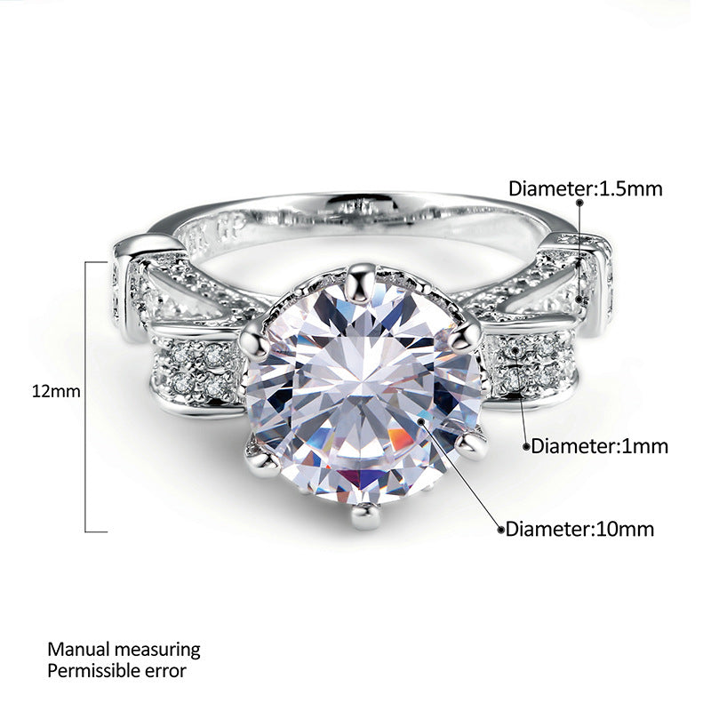 Foreign trade explosion jewelry fashion luxury Nvjie AAA zircon gilt micro insert engagement ring wholesale