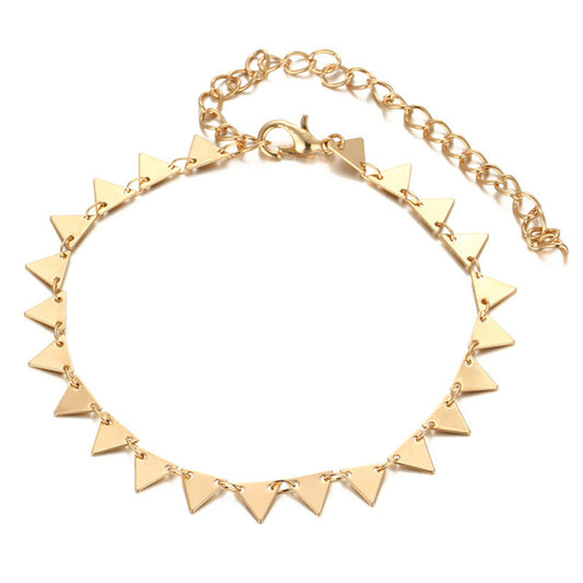 Fashion Metal Alloy Triangle New Fringed Anklet