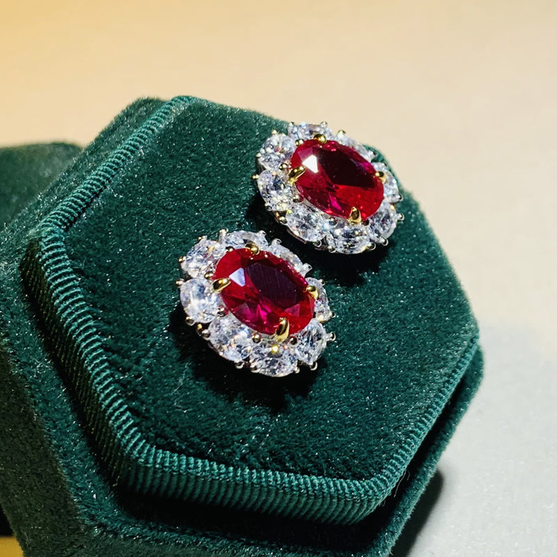 Court-inspired Earrings With Flowers And Rubies