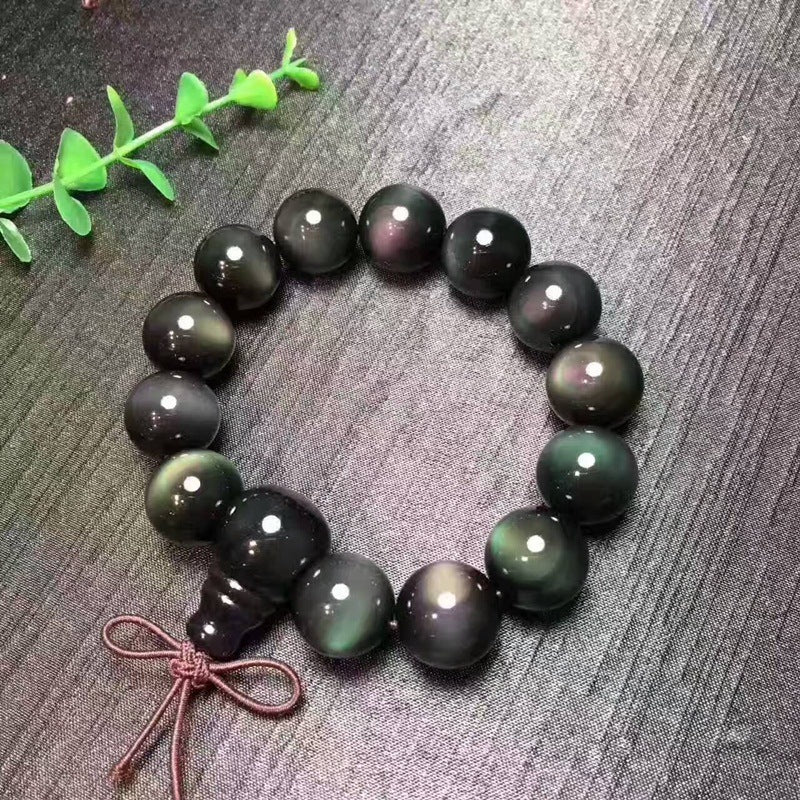 Double color eye obsidian bracelet