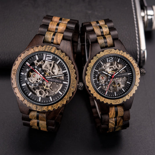 New mechanical wooden watch