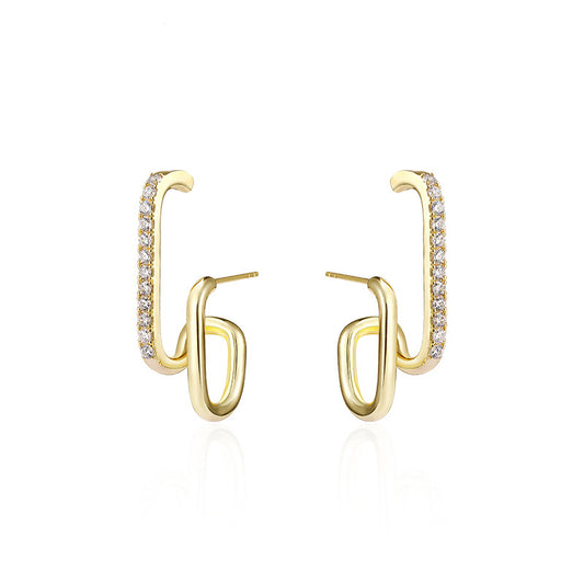 Women's Geometric Zircon Earrings