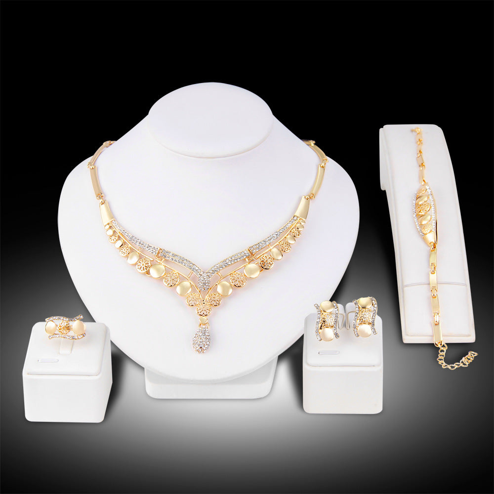 New European And American Exaggerated Jewelry Sets, Women's Bridal Jewelry Four Sets