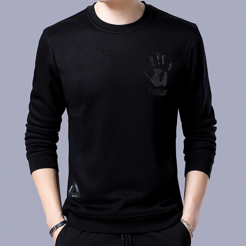 Men's plus fleece sweater Men's warm t-shirt