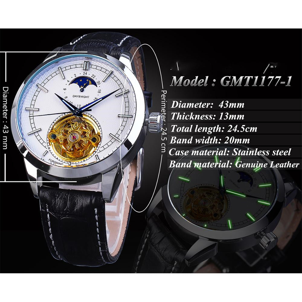 Men's casual hollow mechanical watch